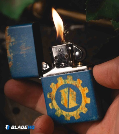 Zippo Blue Bunker Glow-In-The-Dark Lighter 